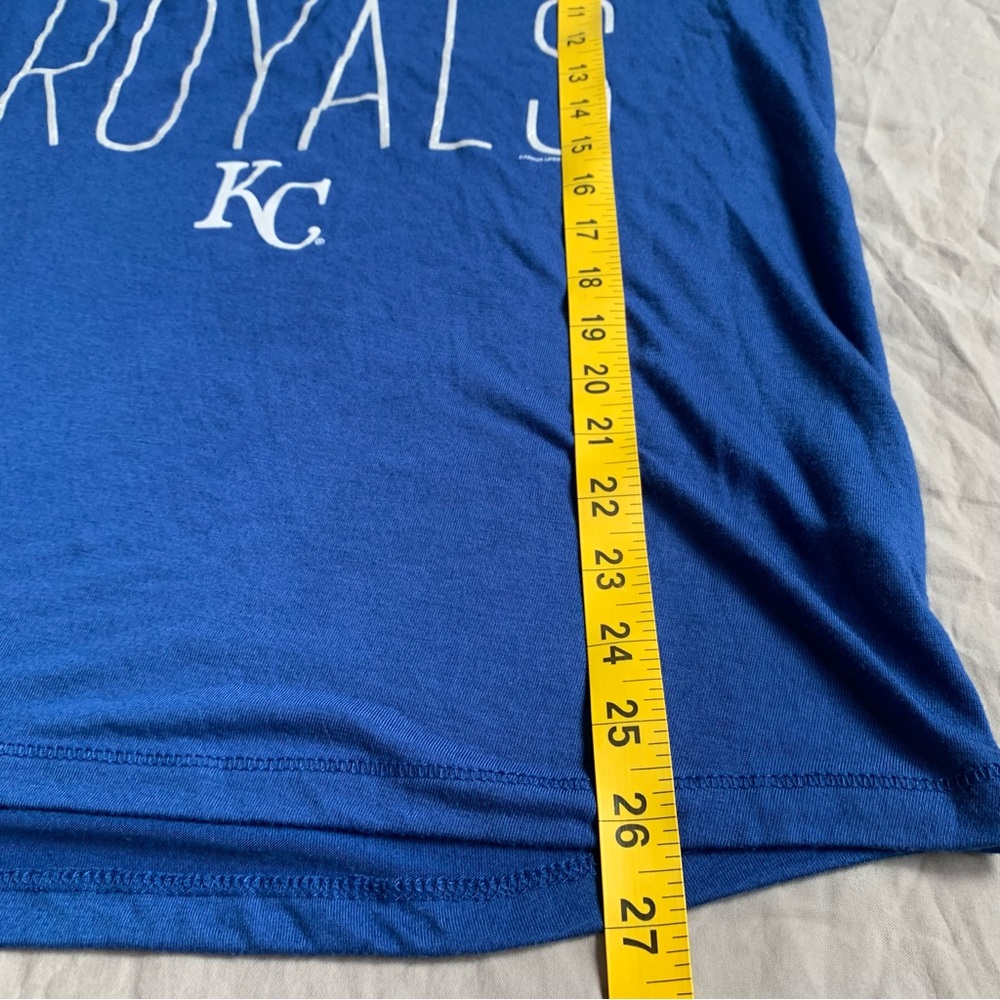Kansas City Royals Scoop Neck Tee - Blue Sparkling White Logo XL Lightweight - Picture 4 of 6